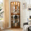 Vitrine de coin à 6 tablettes avec lumières, miroirs et tablettes réglables-311688411
