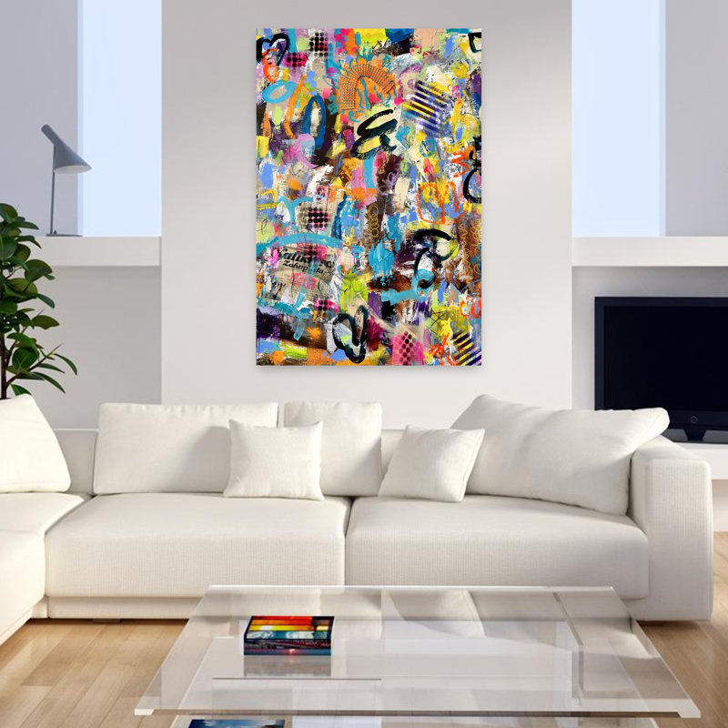 «Vibrant Abstract Street Art», art urbain abstrait et audacieux, H 48 po x l 32 po