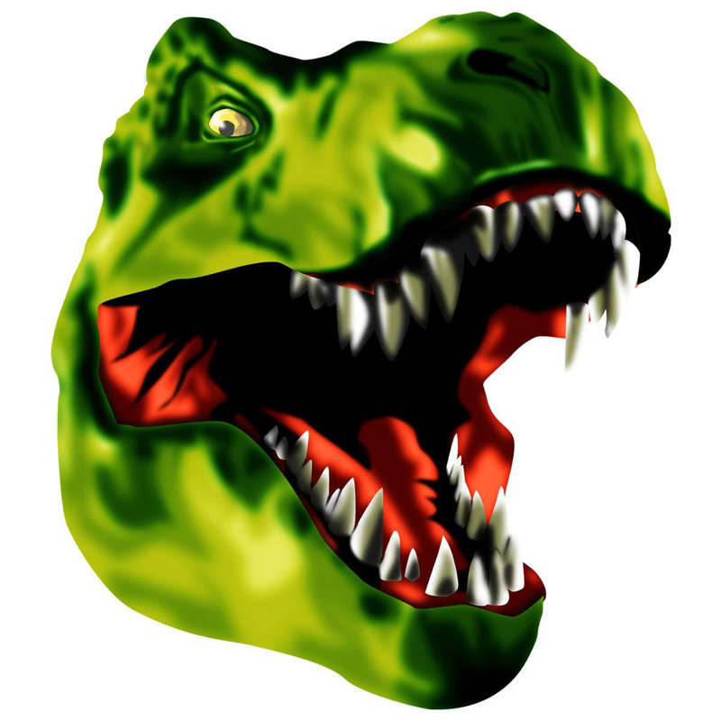 Décalcomanie murale en vinyle t-rex, H 14 po x l 12 po, Vert