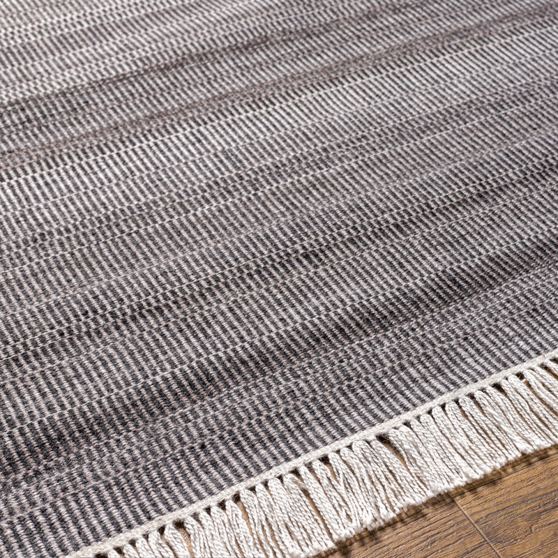 Tapis rayé intérieur / extérieur tissé à la main Lithow, Rectangle 2 pi x 3 pi
