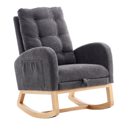 Rocking Chair with Footrest High Back by Harriet Bee