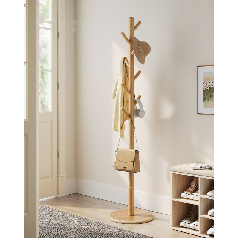 Rubber Freestanding 8 - Hook Coat Rack, Beige