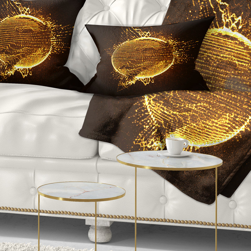 Particules brillantes jaunes - coussin imprimé abstrait