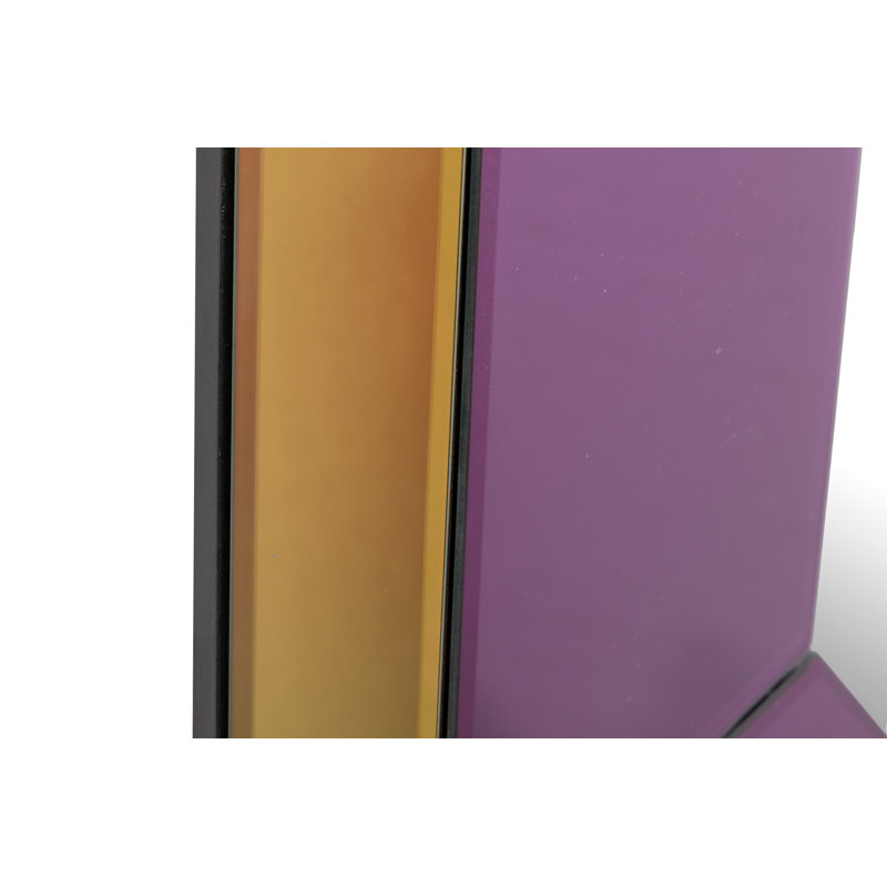 Glass Octagon Mirror, Purple/Yellow