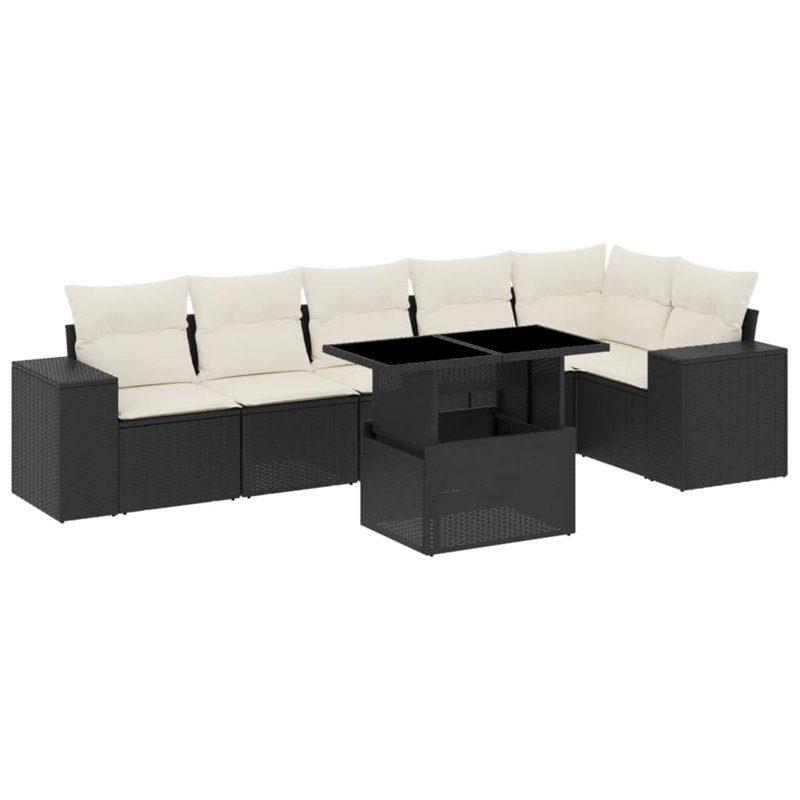 Vidaxl Garden Sofa Set Black, Cream