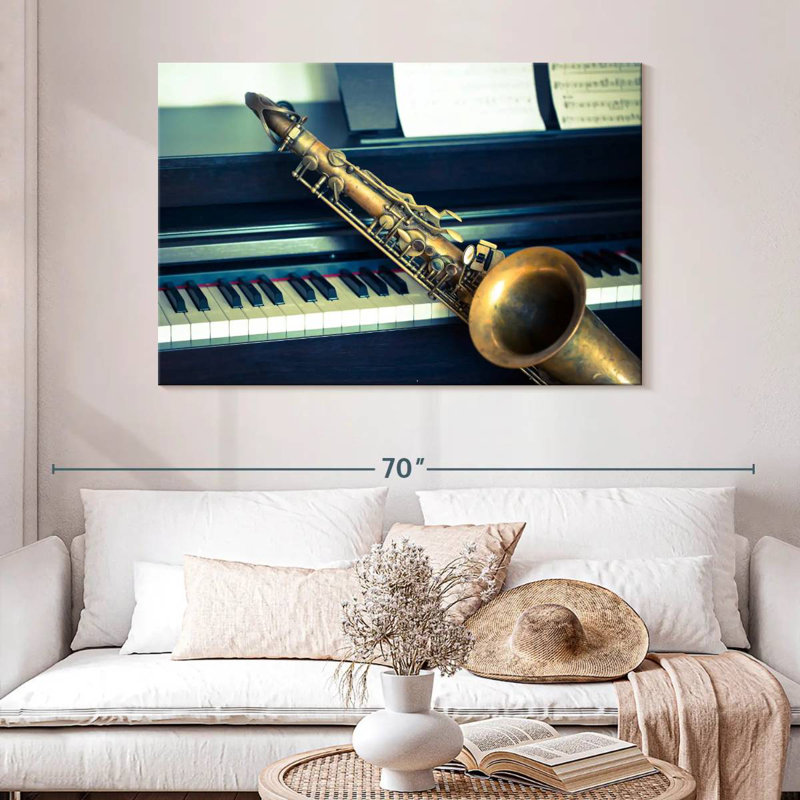 Abarca piano et saxophone, H 32 po x l 48 po