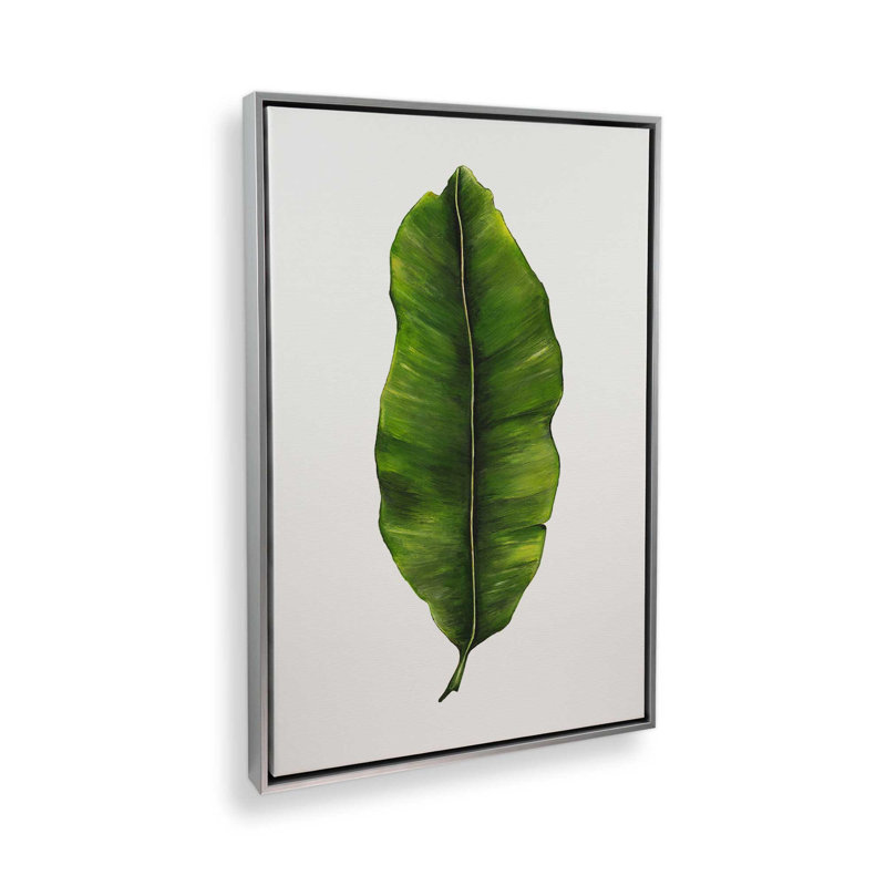 Étude de feuilles d'émeraude par Dollybirds, estampe, 25.25" H x 19.25" W, Toile avec cadre en chrome poli