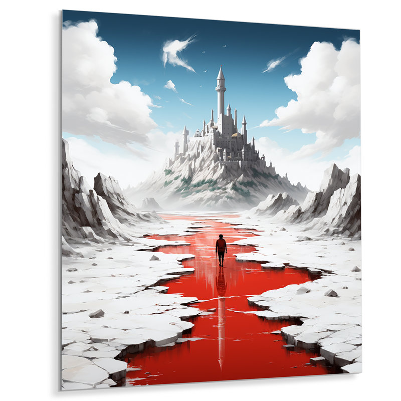 Art Deco Castle Gaming Dream - Art mural en métal jeux vidéo, H 40 po x l 30 po x P 1,5 po