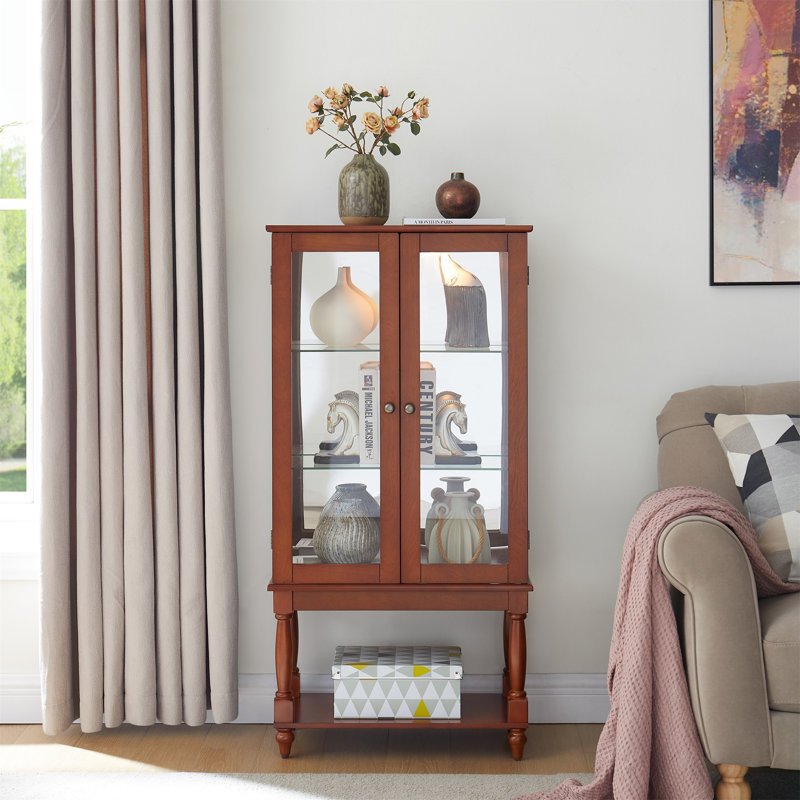 Vitrine lumineuse avec espace de rangement ouvert