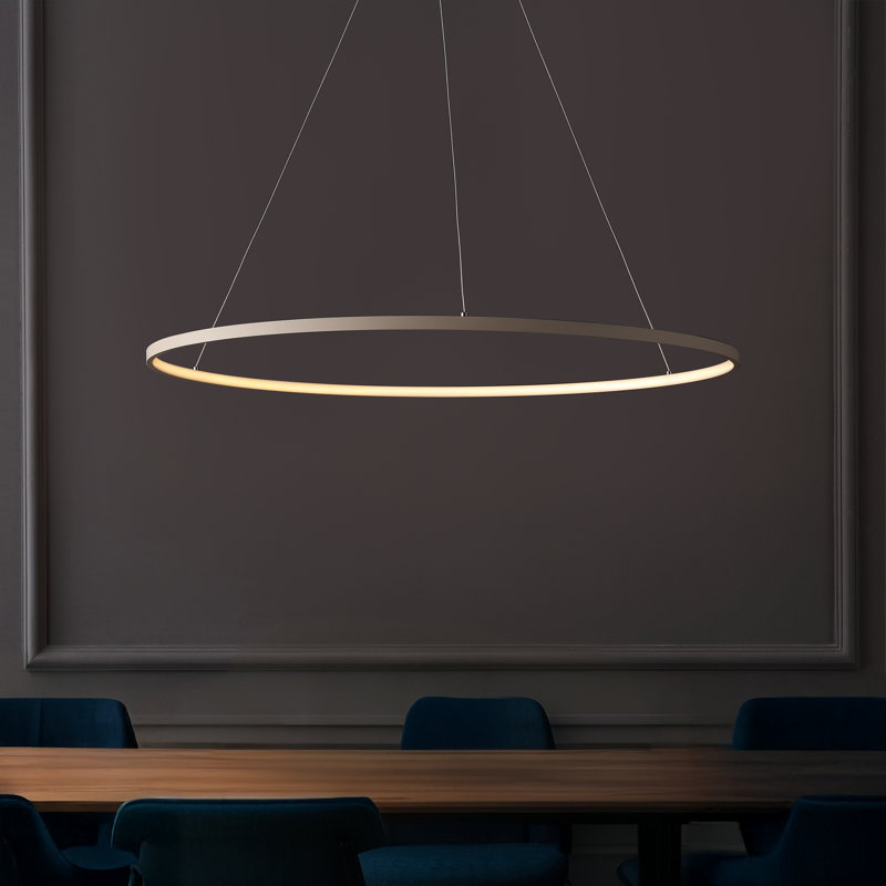 Odin 1-Light LED Unique / Statement Chandelier, 0.75" H x 34.88" W x 34.88" D, Beige