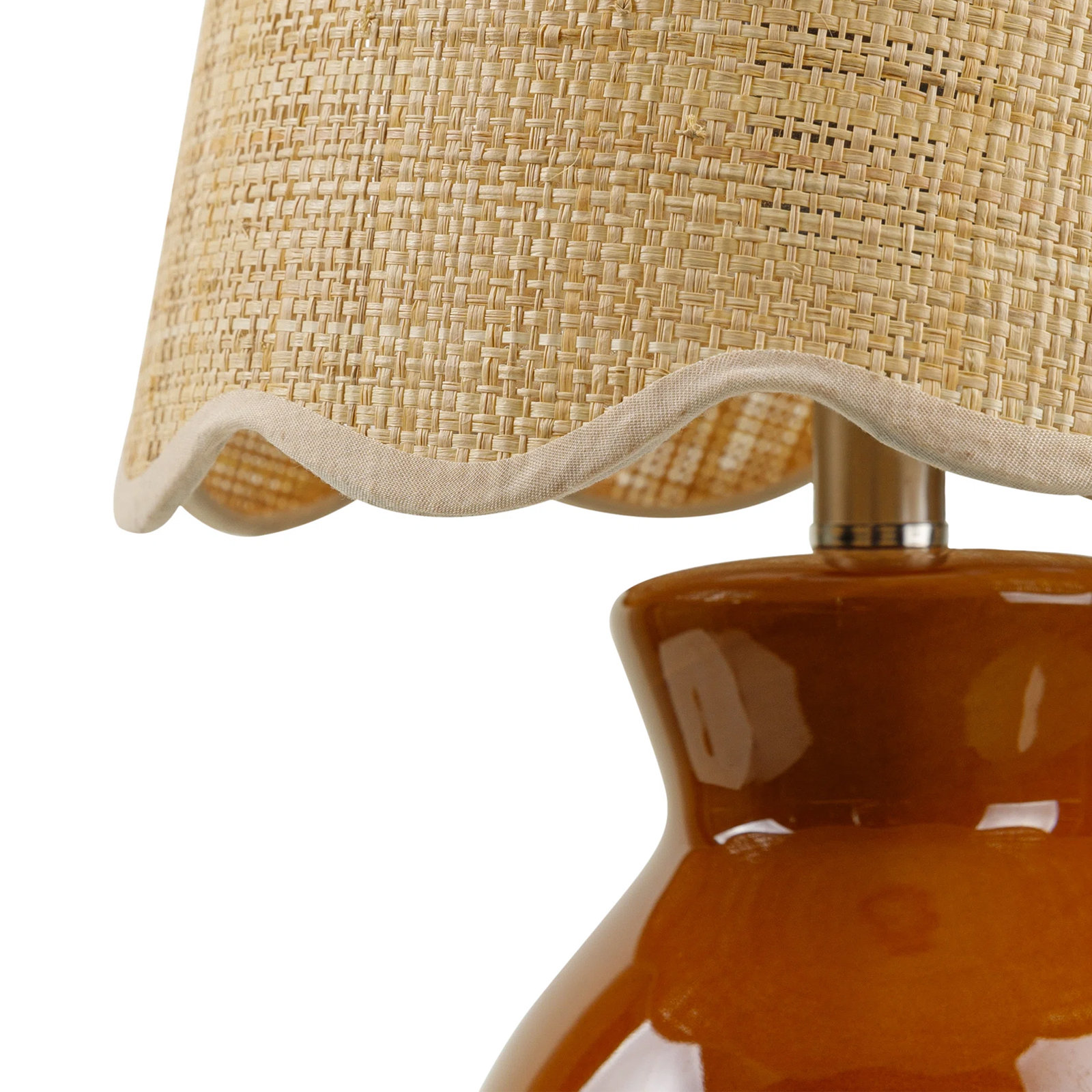 Momsen Ceramic Bedside Lamp, 15" H x 8" W x 8" D, Brown, Natural
