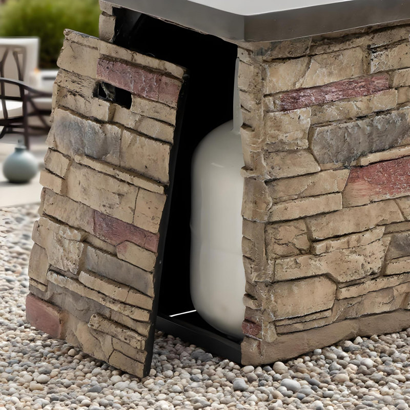 Table de foyer rectangulaire 42 po avec brûleur MgO et 50 000 BTU 42 po