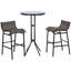 Ensemble de bistro 3 pièces pour 2 personnes, table de pub ronde pour 2 chaises de bar avec une conception confortable et une construction robuste