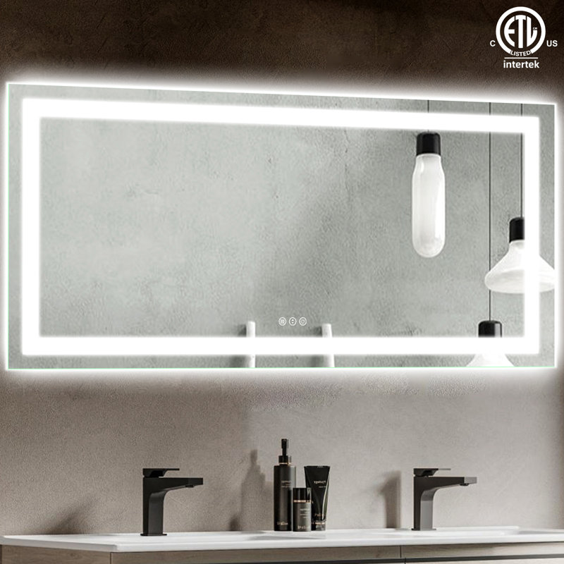 Dokes Frameless LED Vanity Wall Mirror Passed ETL, 60" x 28"