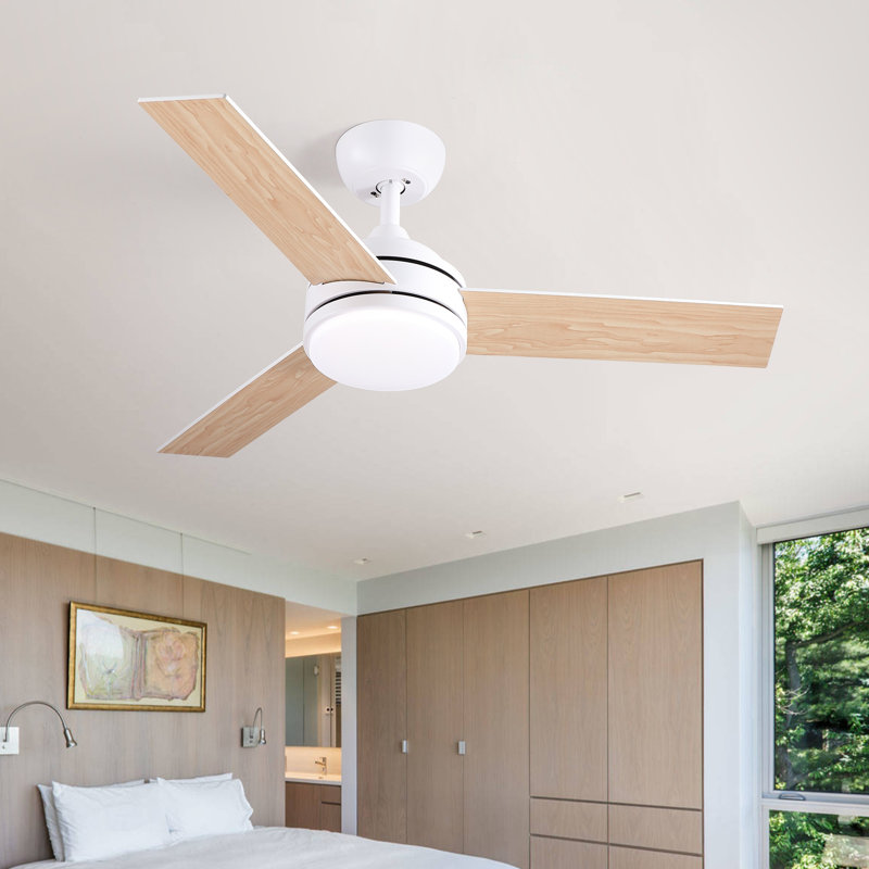 42 in.  Indoor White Smart Ceiling Fan With Bright White Integrated LED, Work With Tuya APP and Voice Assistant, White