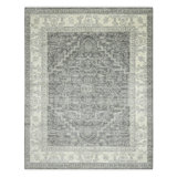 Nuit Arabe Wool Geometric Area Rug in Silver