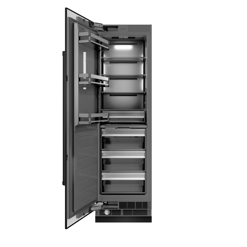 ZLINE 24 po 12,4 pi³ Congélateur colonne avec intérieur gris graphite, Acier inoxydable noir