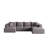 Modern Upholstered Sectional Boneless Couch Set, Modular L Shaped Sofa With 6 Pillows For Flexible Living Room Arrangements-1441315688