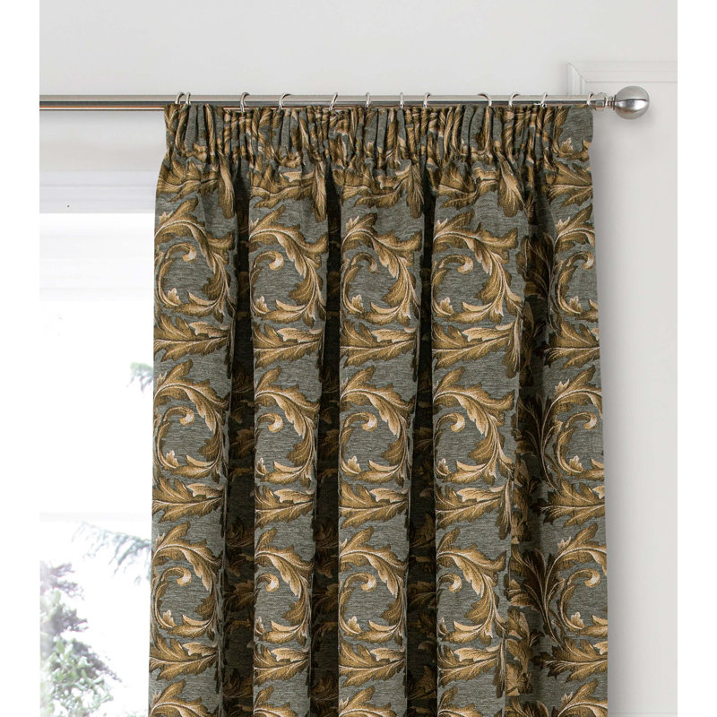 Kaia Room Darkening CURTAINS Pair, Gold, 229 W x 229 D cm