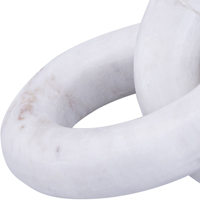 Rings Marble Decorative Object, White