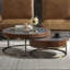 Table basse en aluminium et tambour cacao