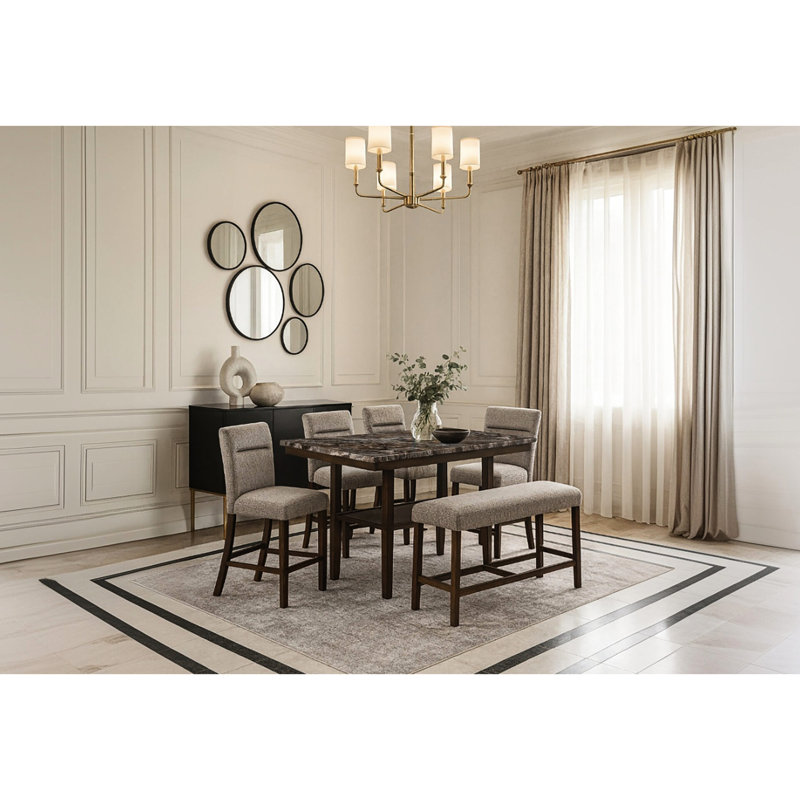 Ensemble tabouret de bar et banc