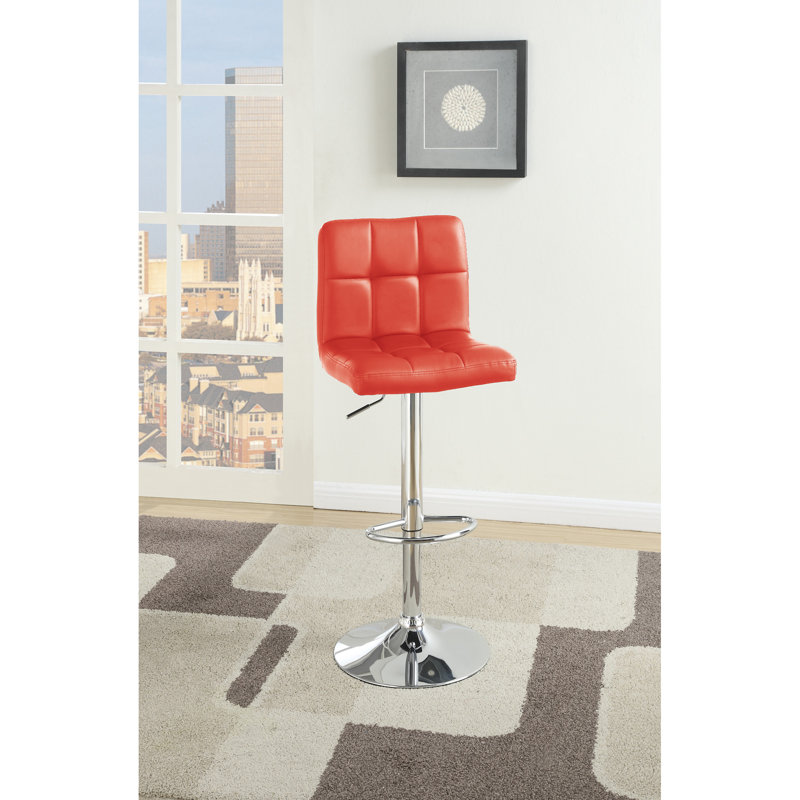 Tabouret de bar en rouge, chrome
