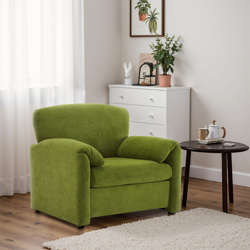 Fauteuil avec canapé simple pour le salon, Chenille verte
