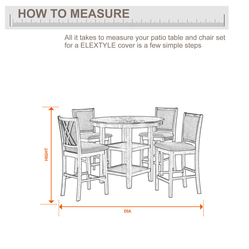 Breathable Patio Dinning Set Cover Round, 30" H x 108" W x 108" D