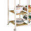 Chariot de cuisine contemporain brun et blanc contemporain, tablette supérieure spacieuse pour appareils électroménagers, rangement, grande tablette pour 4 appareils mobiles, mobile, moderne