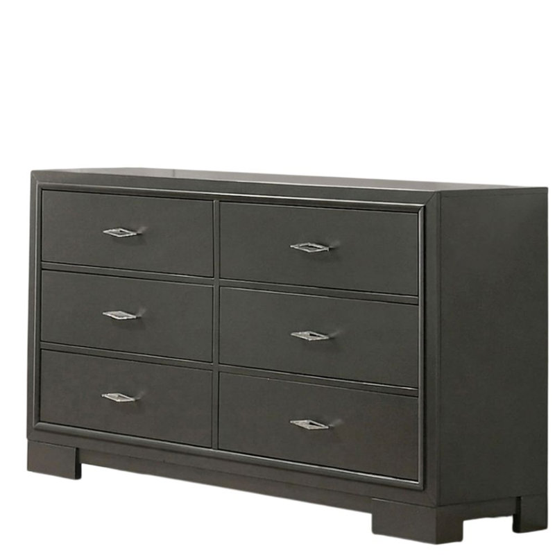 Trey Commode à finition gris métallique