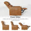 Fauteuil inclinable électrique, fauteuil inclinable pivotant en similicuir avec port USB, chameau de salon