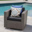 Chaise pivotante d'extérieur - gris noir, rembourrage d'eau, chaise grise élégante Pleasant Experience, - coussin, confortable