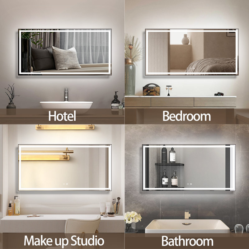 Miroir de salle de bain Jayvaris, 36 po x 72 po