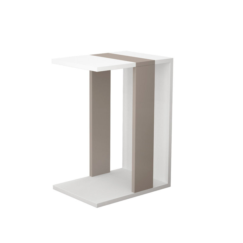 Sadie End Table, White/Light Mocha