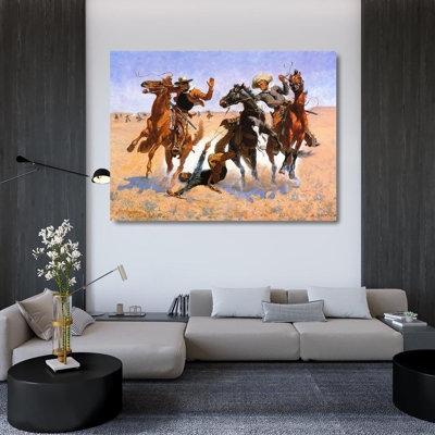 Loon Peak® Remington, Frederic Gallery Wrapped Canvas Art Titled: Aiding a Comrade