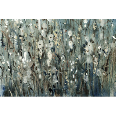 Fleurs blanches et bleu marine I