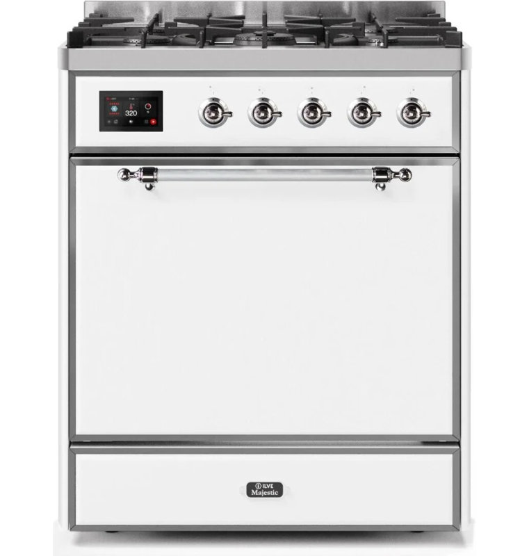 Majestic II 30" 4 cu.ft. Freestanding Dual Fuel with Convection Oven, Glossy Black/Chrome, Liquid Propane