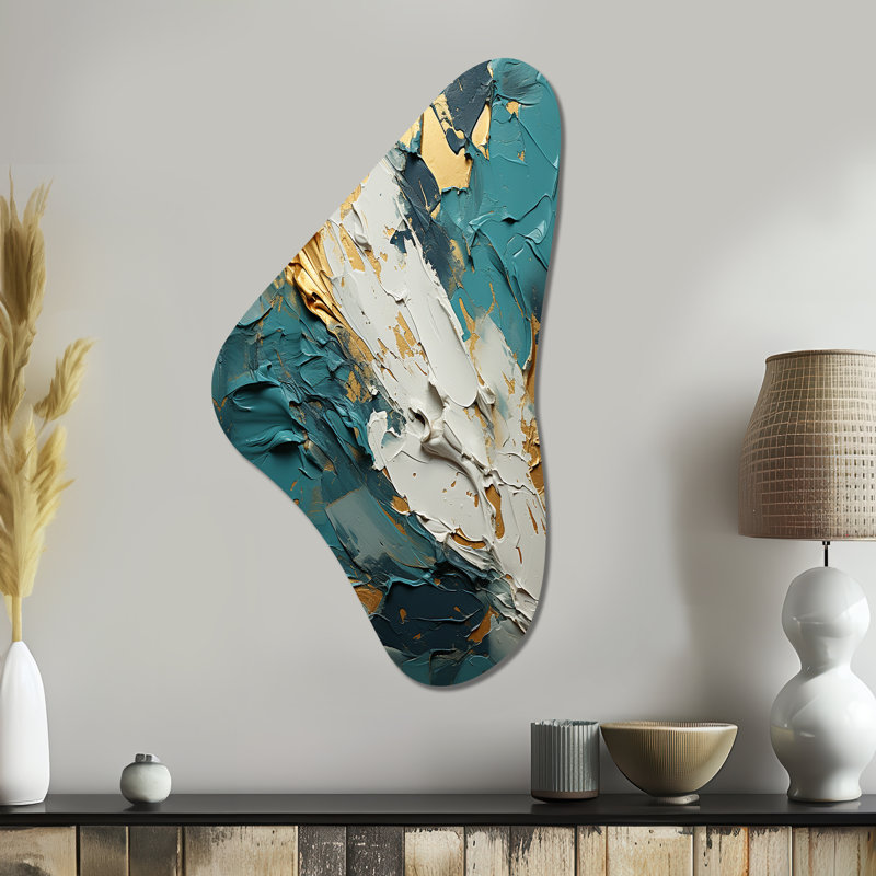 Llanas - formes abstraites art mural asymétrique en forme de Boomerang, H 39 po x l 21 po