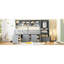 Lit mezzanine pleine grandeur de rangement gris avec espace de rangement, bureau et tiroirs pratiques-1239453862-1239453860