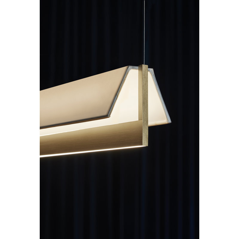 Fly Suspension Lamp, Beige, Satin Golden Nickel