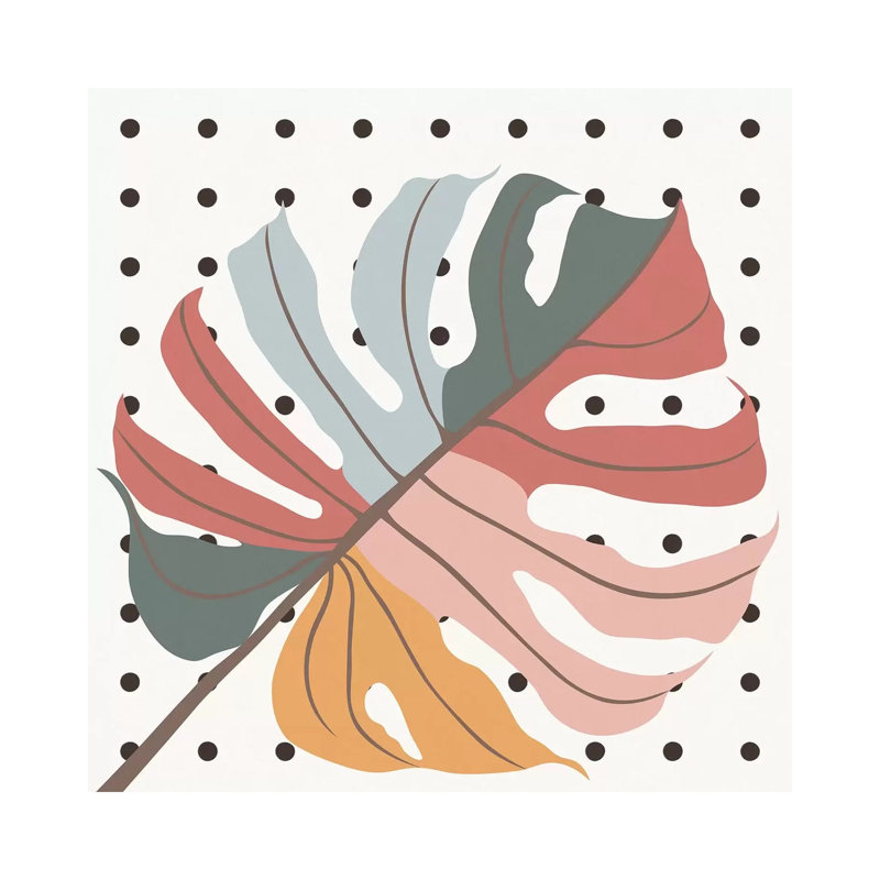 Colorful Monstera Leaf by Alisa Galitsyna - Wrapped Canvas Print, 66.04 cm H x 66.04 cm W x 1.91 cm D