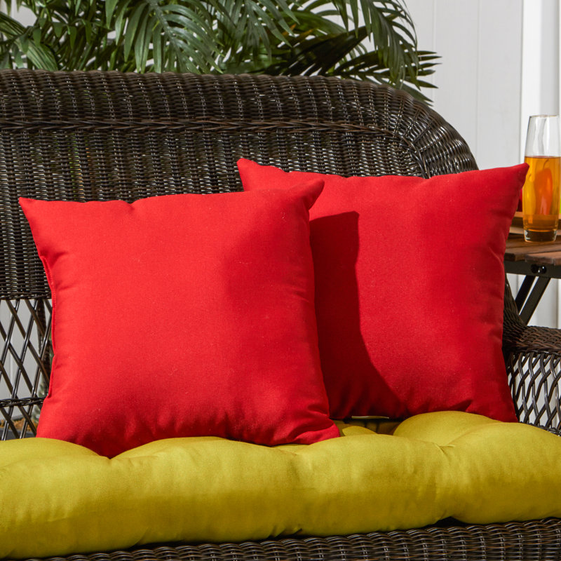 Covington Outdoor Square Pillow Cover & Insert, Salsa Red
