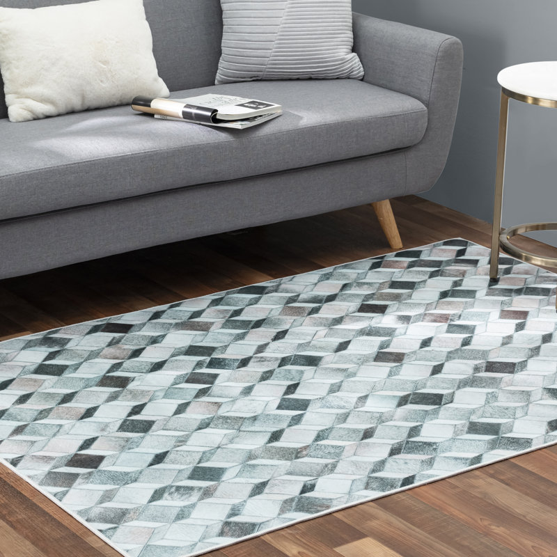 Goizargi Washable Geometric Indoor / Outdoor Rug, Rectangle 4' x 6'