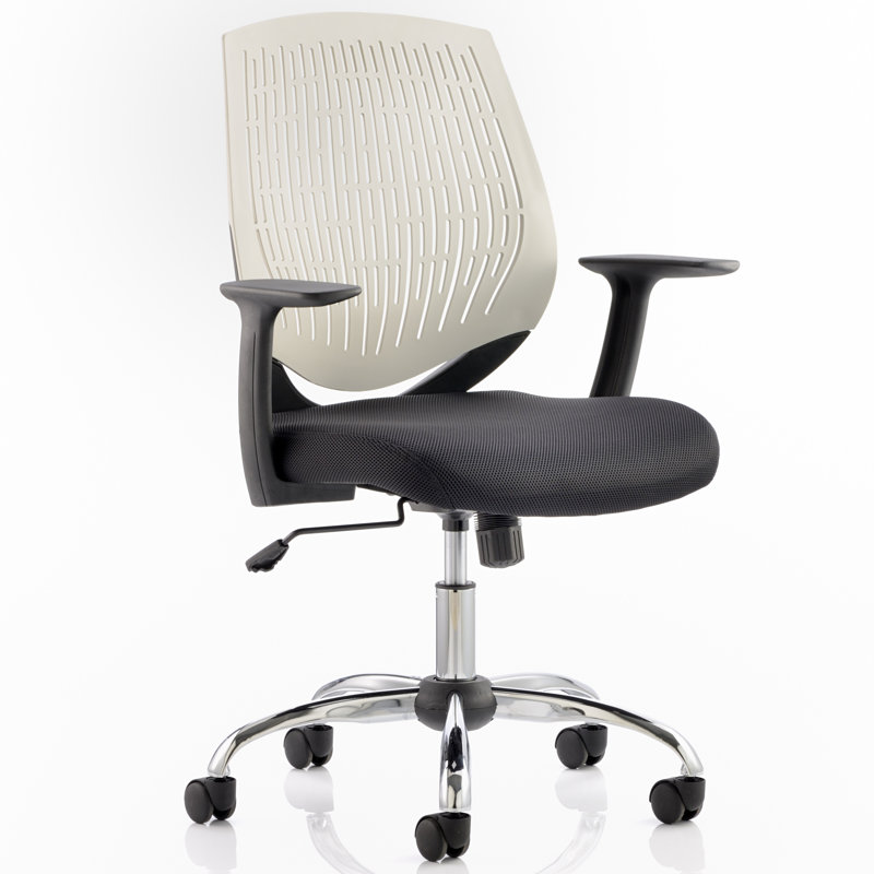 Dura Mid-Back Desk Chair, White/Black