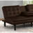 Contemporary Brown Futon , Biscuit - Seat And Back, Converts To Bed, Drop Down Table Chargers For Convenience Futon, Convertible Cushions A C With Cup Holders