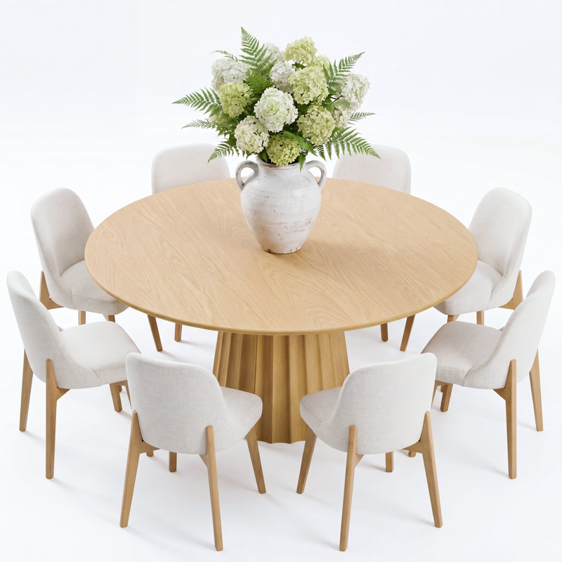 Shutesbury 8 - Person Dining Table Sets, Yellow, 9 Pieces: Table, 8 Chairs