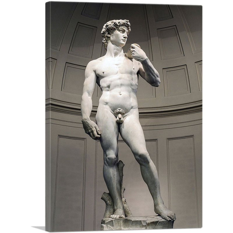 «David 1504» par Michelangelo, reproduction d'art sur toile tendue, H 26 po x l 18 po x P 0,75 po