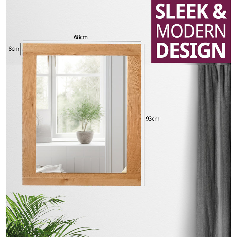Frazier Solid Wood Rectangle Mirror, 93cm H x 68cm W x 2cm D