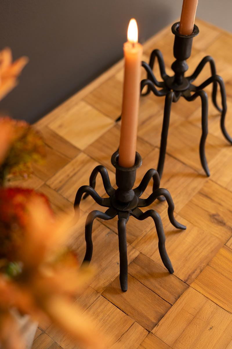SET OF TWO SPIDER TAPER CANDLE HOLDERS